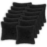 vidaXL Kussen 12 st HEERLEN Zwart 45 x 45 cm PV Fleece