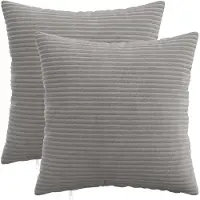 vidaXL Kussensloop 2 st HEERLEN Lichtgrijs 50 x 50 cm corduroy