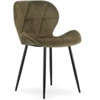 Leobert Chaise - - Mango - Bruine fluweelstof/Zwarte poten - Set van 3