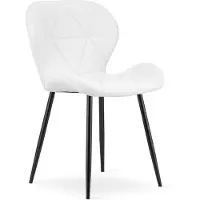 Leobert Chaise - - Mango - Kunstleer wit/Zwart gepoederde poten