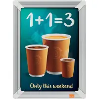 Nobo Premium Plus A4 Clicklijst - Aluminum rand - incl. muurbevestiging
