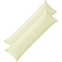 vidaXL Kussensloop 2 st HOUTEN Crèmekleurig 40 x 145 cm Polyester