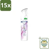 Febreze 15 x Spray - Zero % - Orchidee - Luchtverfrisser - 300ml - Wasstrips - Luchtverfrisser - Geuren Verwijderen - Orchidee Geur - Frisse Geur - Zero %