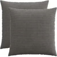 vidaXL Kussensloop 2 st HEERLEN Donkergrijs 70 x 70 cm corduroy