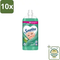 Soupline 10 x - Wasverzachter - Aloë Vera - 56 Wasbeurten - 1.3L - Wasstrips - Wasverzachter Aloë Vera - Frisse Geur - Zachte Kleding - 14 Dagen Frisheid - Natuurlijke Geur