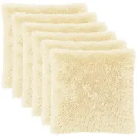 vidaXL Kussensloop 6 st HEERLEN Crèmekleurig 65 x 65 cm PV Fleece