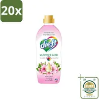 Dreft 20 x - Ultimate Care - Wasverzachter - Roze Bloem - Anti-Veroudering - 40 Wasbeurten - Wasstrips - Wasverzachter - Anti-aging - Kleurbescherming - Wasgoed Verzorging - Roze Bloem Geur