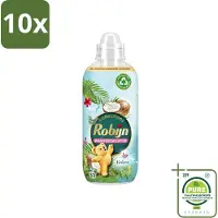 Robijn 10 x - Kokos Sensation - Wasverzachter - Tropische Geur - 33 Wasbeurten - 825 ml - Grootverpakking - Vaatwasstrips - Wasverzachter - Kokosgeur - Wasroutine - Zachte Kleding - Tropisch Geur