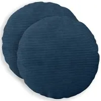 vidaXL Kussensloop 2 st HEERLEN Marineblauw Diam. 40 cm corduroy