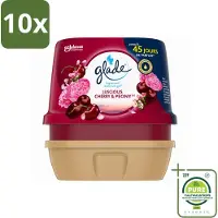 Glade 10 x - Badkamer Gel - Luscious Kers & Pioenroos - 180 g - Grootverpakking - Vaatwasstrips - Geur Gel Badkamer - Bloemige Geur - Frisse Geur - Kersen En Pioenrozen - Geur In Huis
