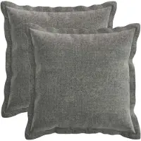 vidaXL Kussensloop 2 st HOUTEN Donkergrijs 50 x 50 cm Chenille Stof