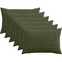 vidaXL Kussensloop 6 st ALMELO Groen 30 x 50 cm corduroy