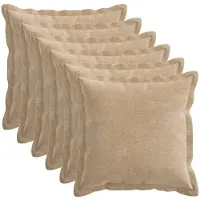 vidaXL Kussensloop 6 st HOUTEN Taupe 50 x 50 cm Chenille Stof