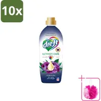 Dreft 10 x – Wasverzachter – Ultimate Care Intense Dark – 40 Wasbeurten - Bulkverpakking - Wasverzachter - Douchemop - Kleurbescherming