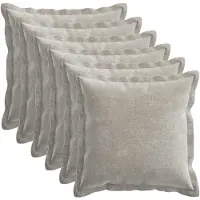 vidaXL Kussensloop 6 st HOUTEN Lichtgrijs 30 x 30 cm Chenille Stof