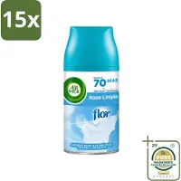 Air Wick 15 x - Luchtverfrisser Navulling - Bloem & Fris - Automatische Spray - 250 ml - Wasstrips - Luchtverfrisser - Bloemige Geur - Automatische Geurverspreiding - Geurneutralisatie - 24/7 Geurstop