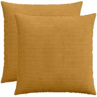vidaXL Kussensloop 2 st HEERLEN Geel 60 x 60 cm corduroy