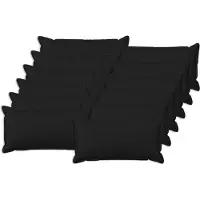 vidaXL Kussensloop 12 st HOUTEN Zwart 40 x 80 cm Faux Linnen