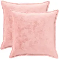 vidaXL Kussensloop 2 st HOUTEN Roze 70 x 70 cm Flanel