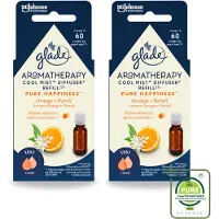 Glade 2 x - Mistnavulling Pure Happiness - Aromatherapie - 17,4 ml - Grootverpakking - Vaatwasstrips - Aromatherapie - Geurverspreiding - Geurboost - Positieve Geur - Sinaasappelolie