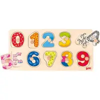 Goki Houten Cijferpuzzel met Noppen 30x15cm