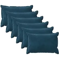 vidaXL Kussensloop 6 st HOUTEN Blauw 30 x 50 cm Fluweel