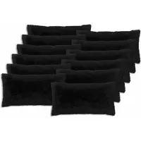 vidaXL Kussen 12 st HEERLEN Zwart 40 x 80 cm PV Fleece