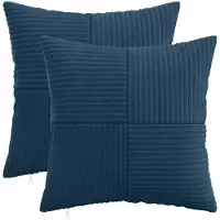 vidaXL Kussensloop 2 st ALMELO Marineblauw 35 x 35 cm corduroy