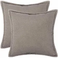 vidaXL Kussensloop 2 st HOUTEN Lichtgrijs 70 x 70 cm Bouclé