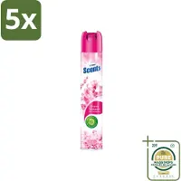 At Home 5 x – Luchtverfrisser Spray – Cherry Blossom – Fris Bloemig - 400 ml - Wasstrips - Luchtverfrisser Cherry Blossom - Bloemige Geur - Frisse Geur - Geurverwijdering - Luchtverfrisser Spray