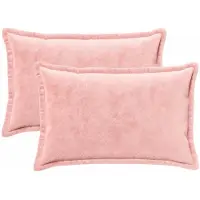 vidaXL Kussensloop 2 st HOUTEN Roze 50 x 80 cm Flanel