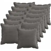 vidaXL Kussensloop 12 st HOUTEN Donkergrijs 45 x 45 cm corduroy