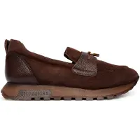 Hispanitas Dames Bruine leren sneakers Oregon (41), Leer, Plat, Geen, Casual HI265166