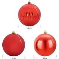 vidaXL - Kerstballenset - XXL - 3 - st - Rood - Ø - 25 cm - Kunststof