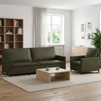 vidaXL Bankstel 2 pcs Leger Groen Kunstsuède stof