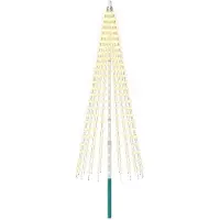 vidaXL Kerstboomverlichting met grondspies en vlaggenmast 250 cm