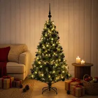 vidaXL Kunstkerstboom met Ballen 150 cm 150 LED's Warmwit