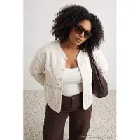 Trendyol Dames Ecru Hartjes Lang Regular fit Grote maten Blazers