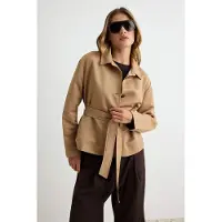 Trendyol TRENDYOLMİLLA Dames Beige Effen Lang Regular fit Blazers