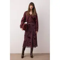 Trendyol TRENDYOLMİLLA Dames Paars Bloemen Midi Taille Elastisch A-lijn Rokken