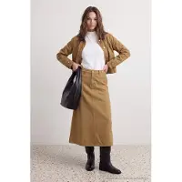 Trendyol TRENDYOLMİLLA Dames Kaki Effen Maxi Skater Rokken