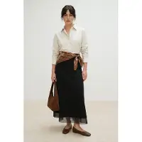 Trendyol Modest Dames Zwart Effen Maxi Modest Rokken