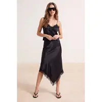 Trendyol TRENDYOLMİLLA Dames Zwart Effen Midi Asymmetrisch Rokken