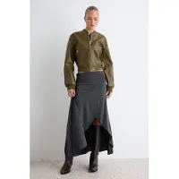 Trendyol TRENDYOLMİLLA Dames Grijs Effen Midi A-lijn Rokken
