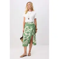 Trendyol TRENDYOLMİLLA Dames Kaki Etnisch patroon Midi Sarong Rokken