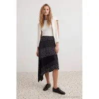Trendyol TRENDYOLMİLLA Dames Zwart Stippen Midi Asymmetrisch Rokken