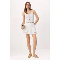 Trendyol TRENDYOLMİLLA Dames Wit Effen Kort / Mini Skater Rokken