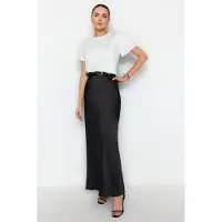 Trendyol TRENDYOLMİLLA Dames Zwart Effen Maxi Kokerrok- rok Kokerrok- rok Rokken