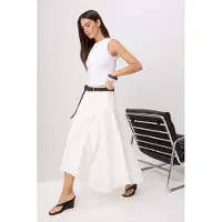 Trendyol TRENDYOLMİLLA Dames Wit Effen Maxi Rokken