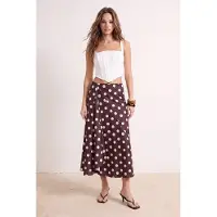 Trendyol TRENDYOLMİLLA Dames Bruin Stippen Maxi A-lijn Rokken